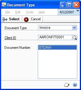PART 2 TRANSACTIONS 3. Accept the default document number or enter a document number in the Document No. field. 4. Open the Document Type window. (Additional >> Document Types) 5.