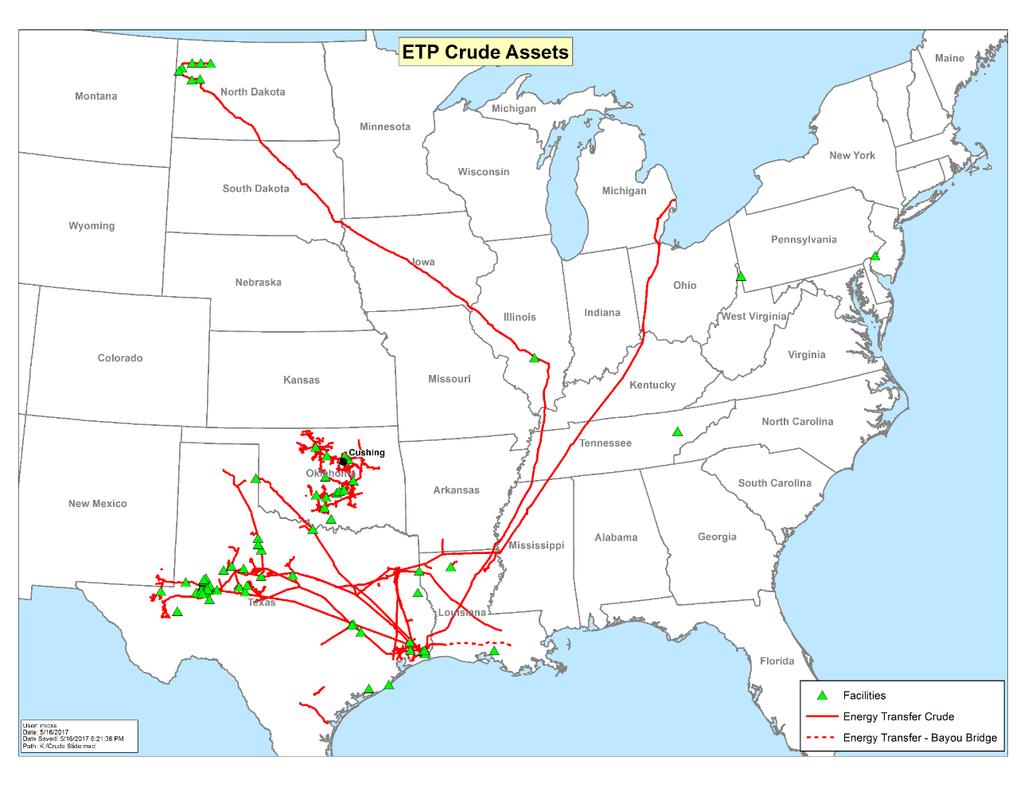 CRUDE OIL SEGMENT Crude Oil Pipelines ~6,500 miles of crude oil trunk and gathering lines located in the Southwest and Midwest United States Controlling interest in 4 crude oil pipeline systems
