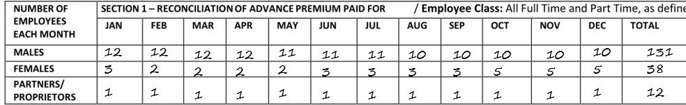 T Step 2 E Step 3 P Step 4 S Step 2 (Section 1) Step 2 is where you will calculate the premium due (based on actuals) for 2016: Write in your totals for each