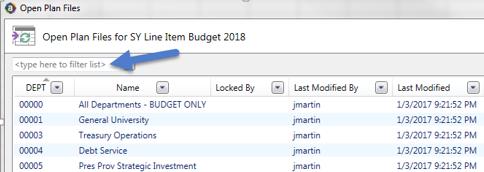 To open a Plan File, click SY Line Item Budget 20XX icon in the top-left of the Axiom ribbon, or, in the lefthand Axiom Explorer Pane, go to File Group SY Line Item Budget 20XX and double-click on SY