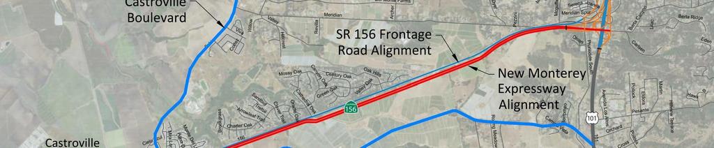 The project consists of constructing a new four-lane highway, called the Monterey Expressway, parallel and immediately south of the existing SR 156 and converting the