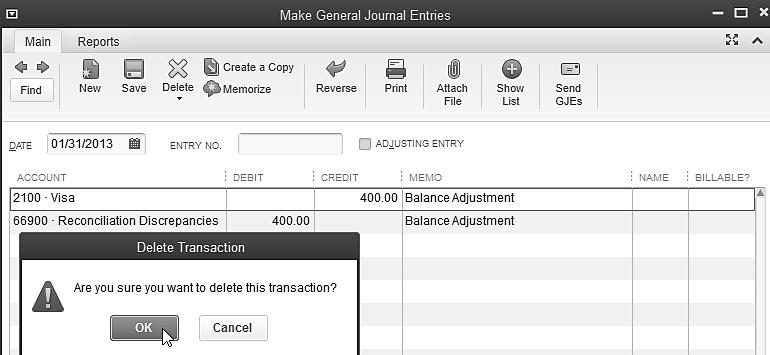 Transaction screen Close the Make General Journal Entries screen Verify that the adjusting