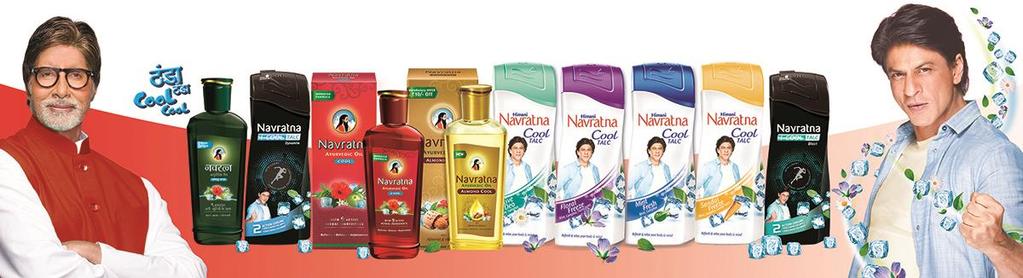 Navratna Brand Snapshot Product Portfolio Penetration levels Endorsed by 16% (Cool Oils) 41% (Talcum Powder) Amitabh Bachchan, Shahrukh Khan, Shilpa Shetty, Mahesh Babu, Chiranjeevi & Upendra