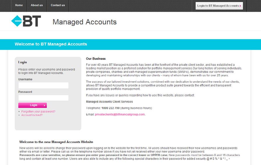 BT Managed Accounts Website User Guide Welcome to the new BT Managed Accounts Website.