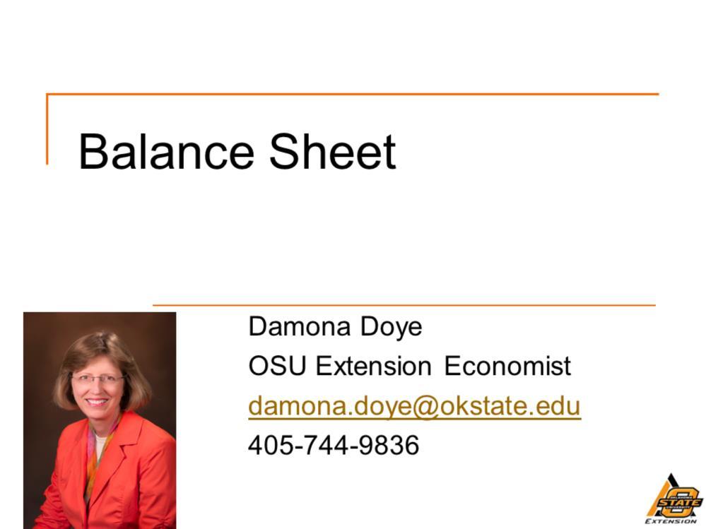 Welcome to a brief discussion of balance sheets. The balance sheet is a summary of the things owned and owed by a business.