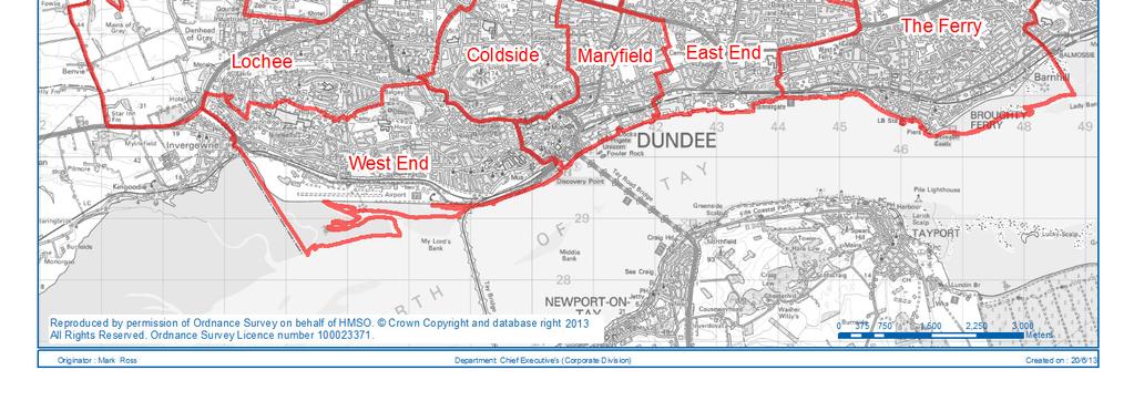 The former Tayside Regional Council area previously covered all three councils, and Dundee continues to serve as the regional centre for this area and north-east Fife, with an estimated catchment