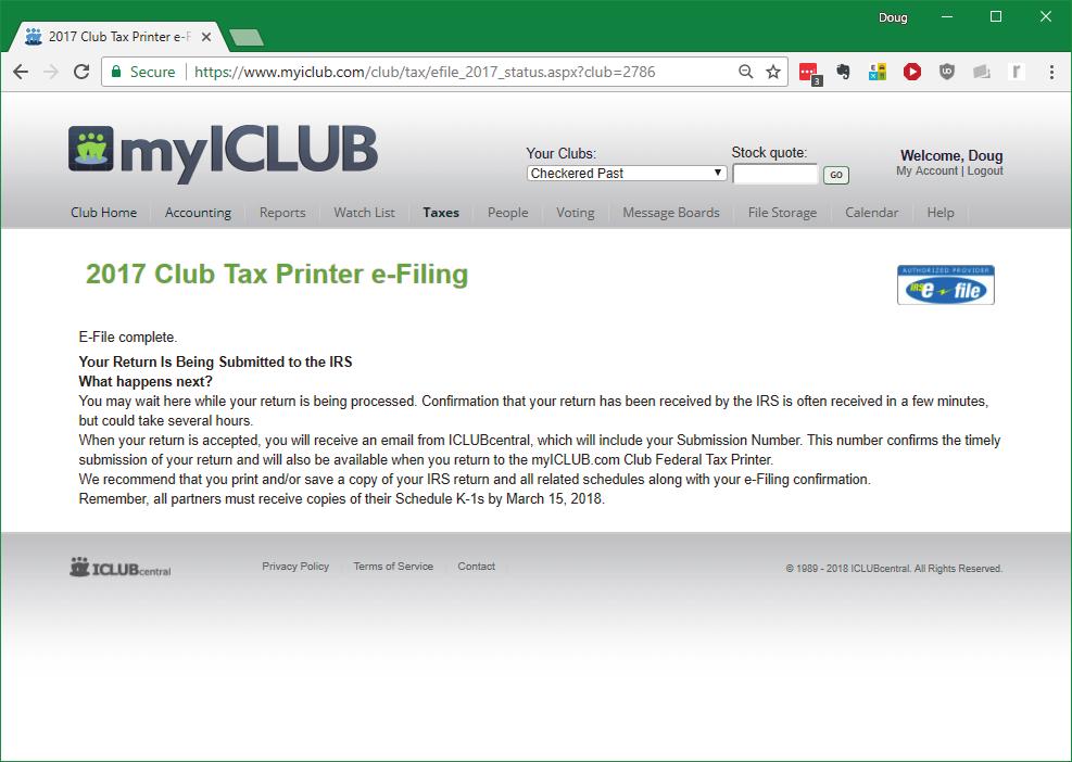 Return to Federal Club Tax
