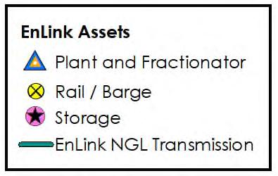 CENTRAL OKLAHOMA PLANTS > 45% FRACTIONATION VOLUMES SOURCED FROM ENLINK S