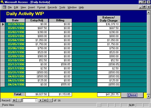 General Ledger-Daily Activity Information Displayed DATE & BALANCE / DAILY CHANGE The Date and Balance / Daily Change columns are as described with the Cash Inquiry option.
