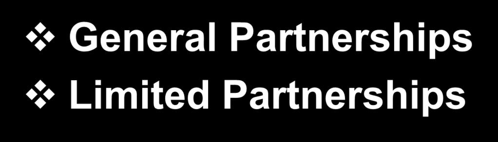 Partnership Types General