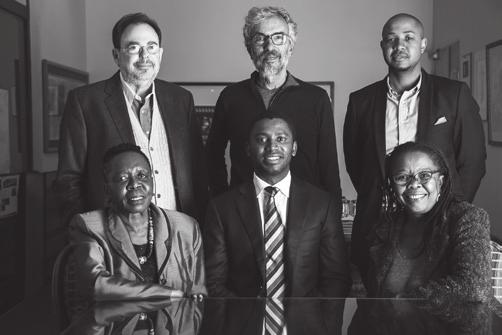 MEMBERS OF COUNCIL: Back: J Brooks Spector, Peter McKenzie, Kopano Xaba Front: Dr Sebiletso Mokone-Matabane, Kwanele Gumbi (Chairman), Shado Twala