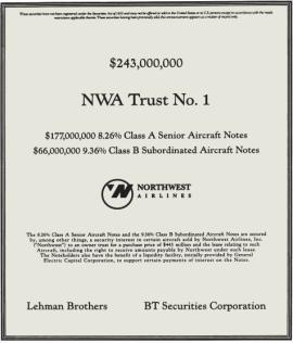 Tombstone Ad, Equipment Trust Notes Issue Bond Indentures A Bond Indenture is a formal written agreement between the corporation and the bondholders.