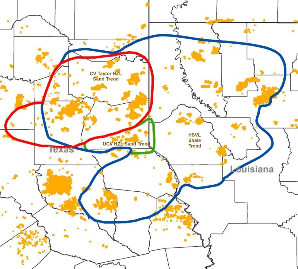 East Texas Operations Overview Asset Map E TX / NW LA Liquids-rich and dry gas producing properties in East Texas and North Louisiana with