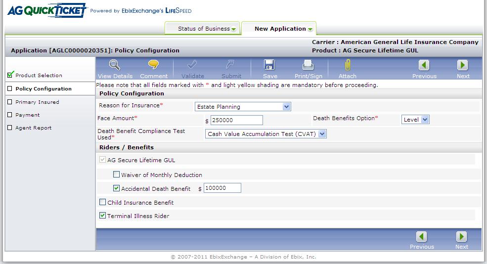 Policy configuration: Complete the reason for