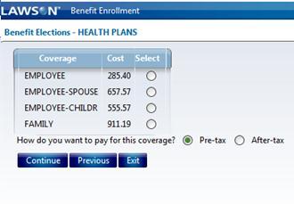 a change from single to family coverage), please select that button and click continue. 15.