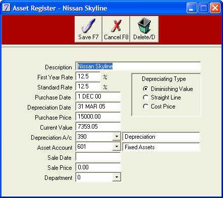 Asset Register The asset register in VisionVPM is used to maintain a list of fixed assets in your clinic, together with information about those assets such as the depreciation rate, purchase date,