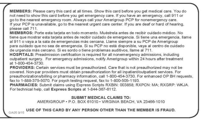 Change for Amerigroup GA Families 360 (Continued from page 2) Claims Submission Information To submit a pharmacy claim to Express Scripts for these members on or after September 1, 2015, use the
