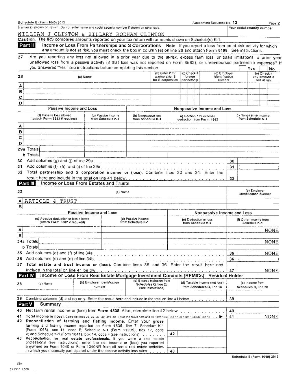 Schedule E (Form 1040) 2013 Attachment Sequence No. 13 Page 2 Name(s) shown on return. Do not enter name and social security number if shown on other side.