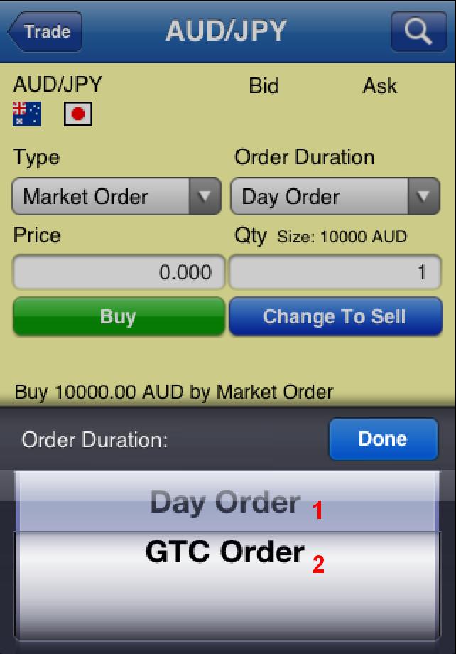 Market Order For user to place an order to buy or sell at the best price available. The price will be shown as 0. 2.