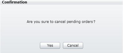 4.6 Cancel Orders Double click order from Pending Order Listing or Limit/Stop Query Listing, new screen pop up. Click [Cancel This Order] button. Click [Yes] to confirm cancel. Click [Cancel] to exit.