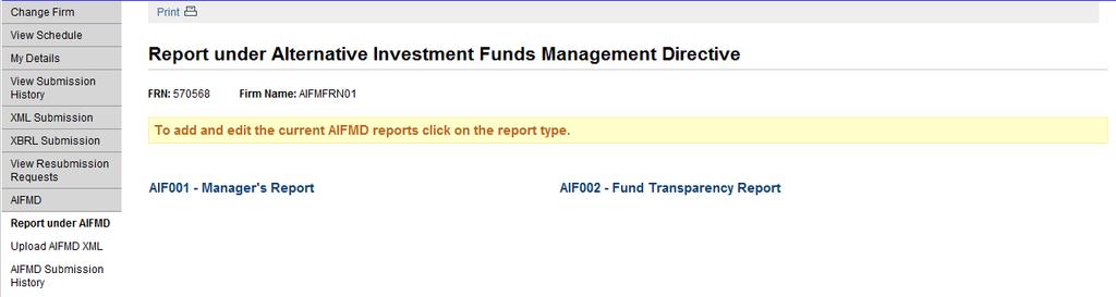 SCREEN NAME PATH REPORT UNDER THE ALTERNATIVE INVESTMENT FUND MANAGERS DIRECTIVE (we are