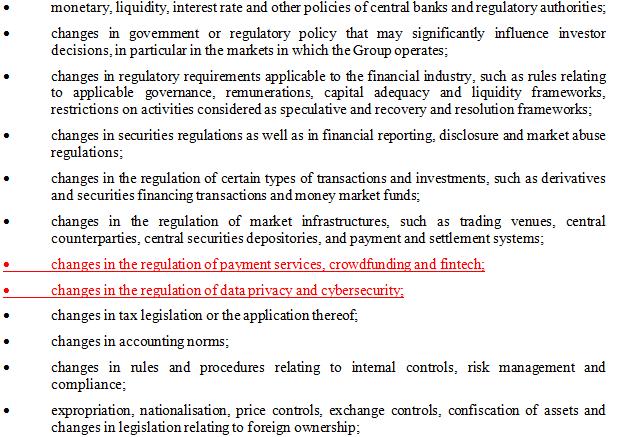 AMENDMENTS TO THE RISK FACTORS In relation to the amendments to the "Risk Factors" section of the Base Prospectus set out in this section text which, by virtue of this First Supplement is added