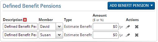 Entering pension income NaviPlan estimates pension income using one of two pension calculations: Estimate Benefit and Benefit Formula.