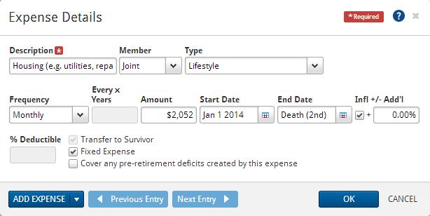 Expenses that only apply to retirement should be entered on the Set Goals Retirement page. To enter an expense, follow these steps: 1. Go to the Enter Financial Data Cash Flow page.