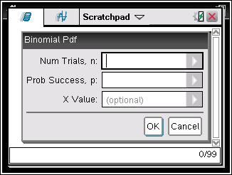 Expected Value will be equal to the probability times the number of trials: E(x) = p n IN Calculator Mode: menu,