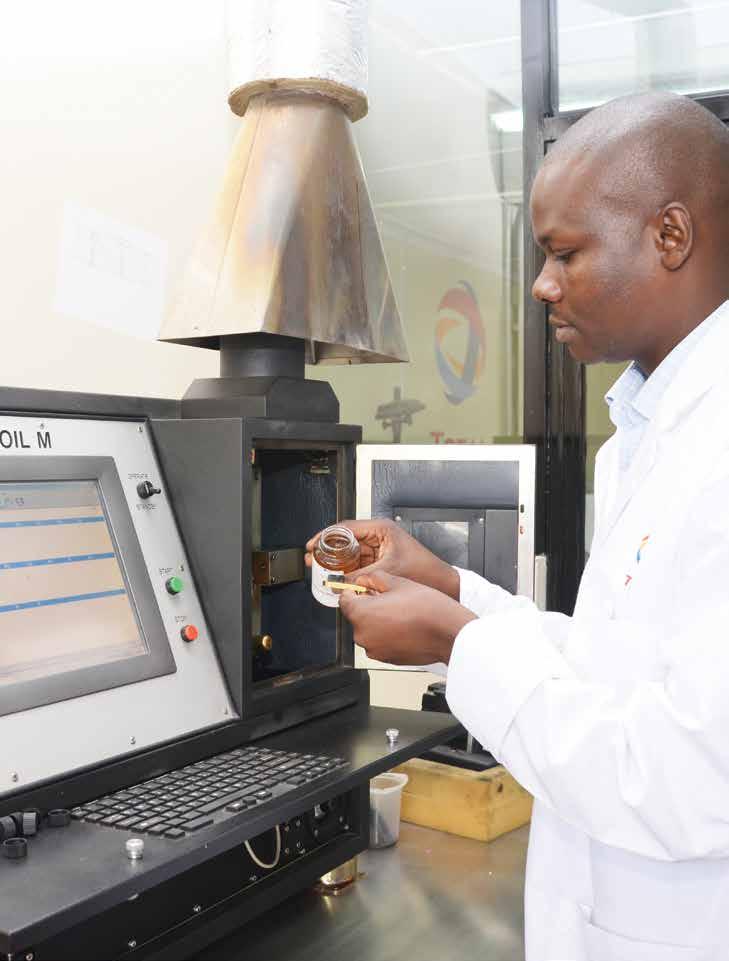 Founded in 1999 the Total Kenya test diagnostic lubricants laboratory in Nairobi averages 50 tests a day for clients in the region.