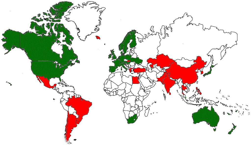 Status of GIPS Adoption L Countries that have adopted the GIPS