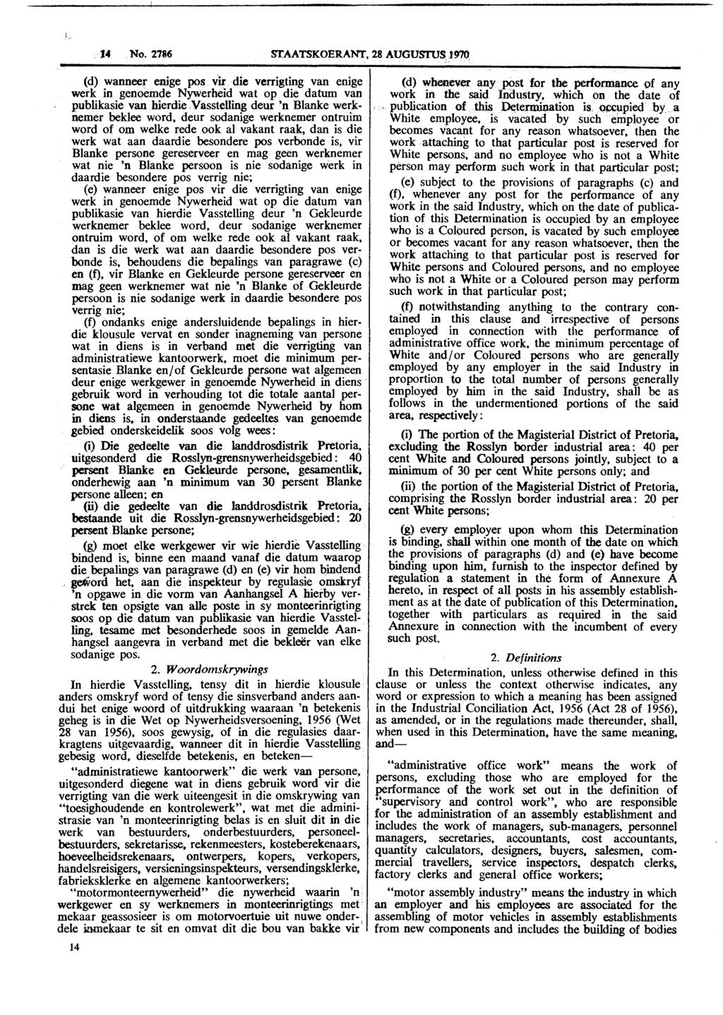 Reproduced I by Sabinet Online in terms of Government Printer s Copyright Authority No. 10505 dated 02 February 1998 14 No.