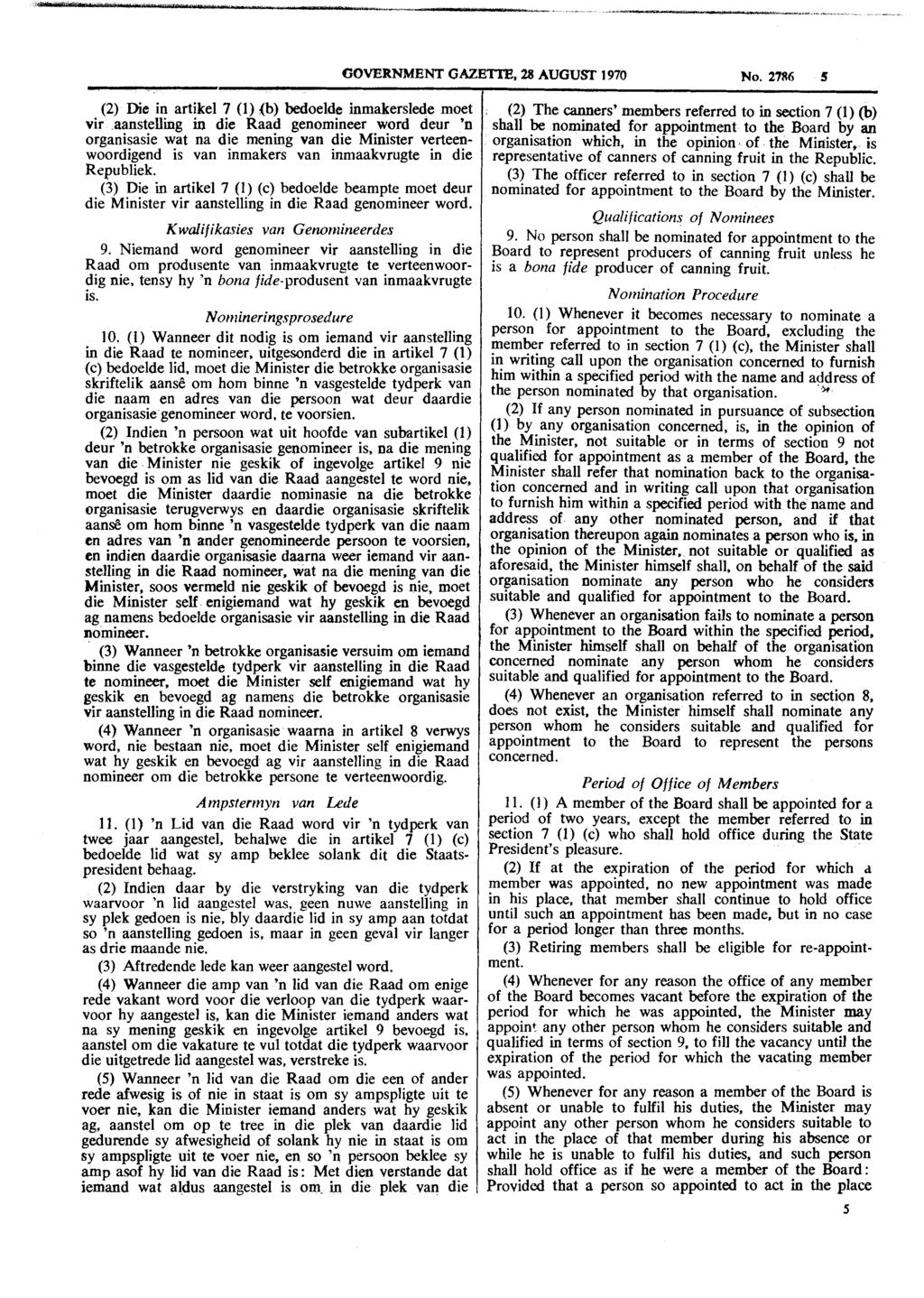 - -.-.-.. - - A Reproduced by Sabinet Online in terms of Government Printer s Copyright Authority No. 10505 dated 02 February 1998 GOVERNMENT GAZETIE, 28 AUGUST 1970 No.
