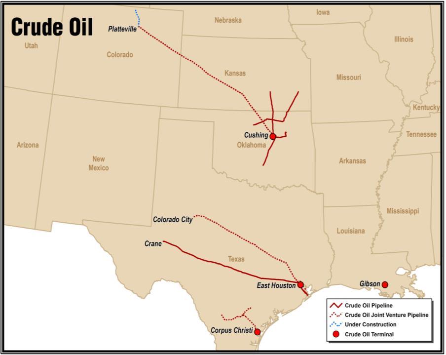 barrels of total crude oil storage, including 15mm barrels used