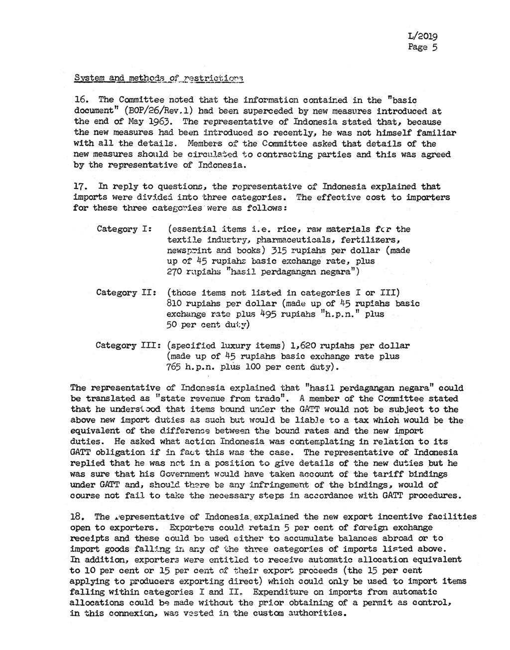 Page 5 System and methods of restriction 16. The Committee noted that the information contained in the "basic document" (BOP/26/Rev.