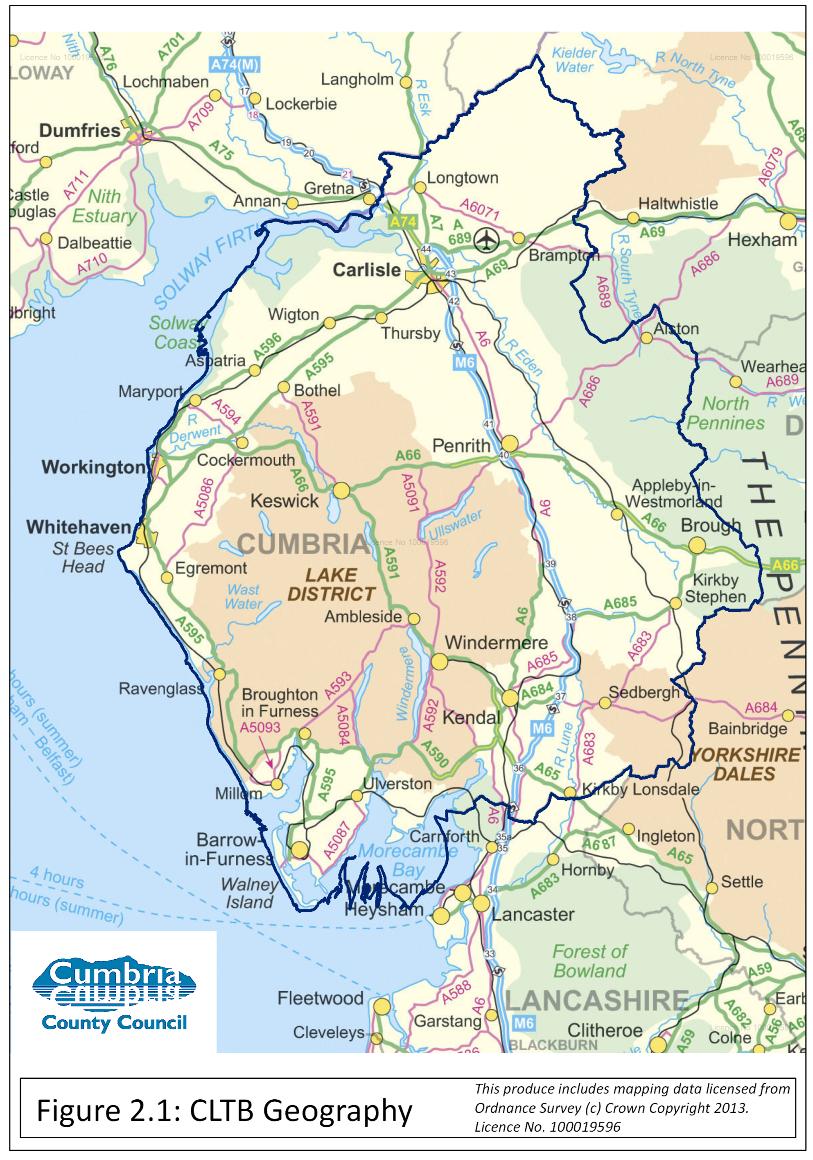 1.5 Geography: The geography of the Cumbria LEP is the area enclosed by the boundary of the county of Cumbria. 1.6 Legal Status The LEP is an informal partnership.