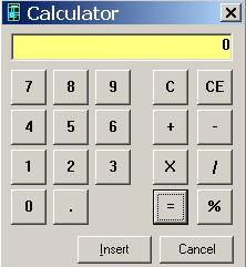 A calculator will pop-up. Add amount and click on the Insert button.