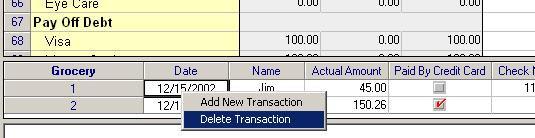 l Update Transactions To make changes to the daily transactions. Click on the cell.