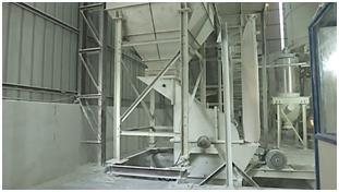 From the hopper, material passes through a conveyor belt to a 25 TPH capacity to hammer mill, here the material is crushed into 0-3 mm size.