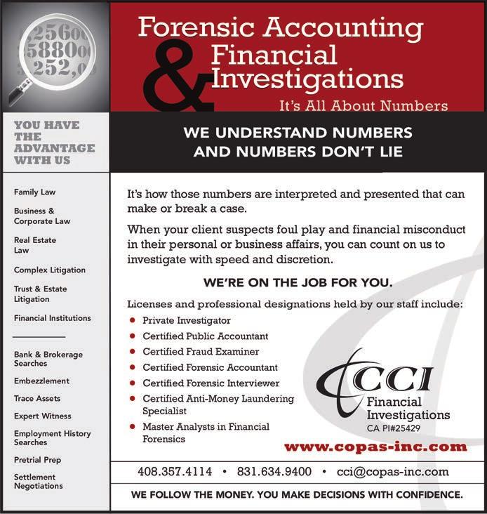 nomic damages, loss of earnings, malpractice defense, expert witness testimony, and business valuations. Experts include CPA, CFF, CFP, CFE, ABV, CGMA.