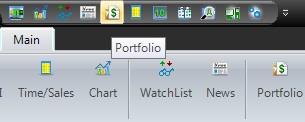 Portfolio Window The portfolio window is opened using the quick launch or the Portfolio button Once a trade is placed it will show inside the portfolio window.