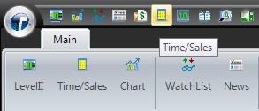 Right- click inside the time and sales window