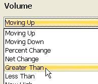 CATEGORY Volume, Filter, Moving Average METHOD Create a Condition based on a moving