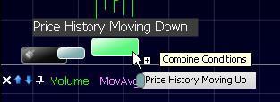 Step 2 Choose Moving Up as the condition in the dropdown. Step 3 Set the number of bars desired for the uptrend. (For example setting it to 10 looks for a ten-bar uptrend in price.) Click OK.