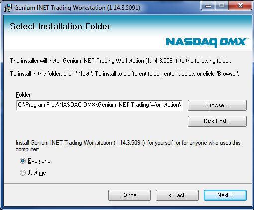 Trading Workstation Installation Guide Figure 2: Select Installation Folder Window The installation program suggests a installation folder for the program.