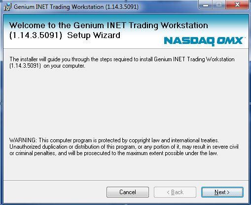 Installation 3 Installation This chapter assumes that you have logged in to Windows. 3.1 Installing Trading Workstation The following chapter will describe how to install Trading Workstation the first time: 1.