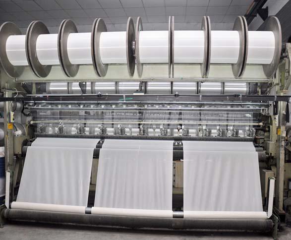 The rolls of Polyester and Nylon yarn are loaded on the creel stand of the warping machines with latest tension control device which enables warp stoppage.