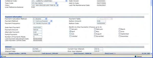 (4) Scroll to the Payment Information/Months to Skip Payments area and click on the check box(es) of the