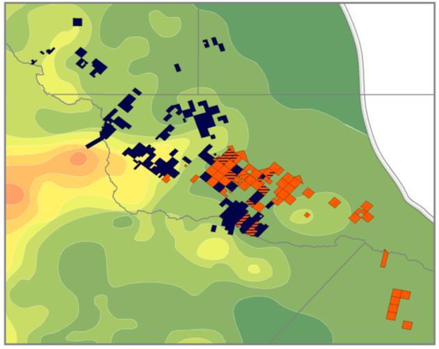 emerging zones WOLFCAMP A & B (% OIL) High 100% Wolfcamp Percent Oil 0% Low 3D SEISMIC COVERAGE