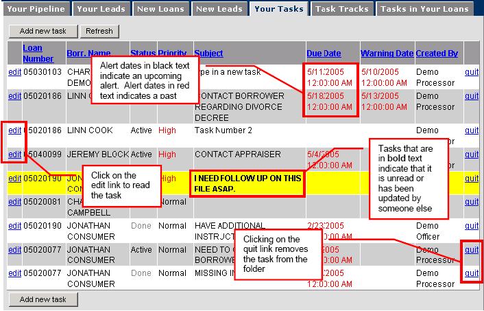 Figure 22: Your Tasks Task Tracks The Task Tracks folder (Figure 23) contains tasks that you have sent to someone else and have requested to be